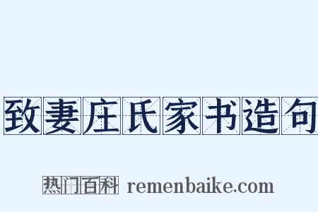 致妻庄氏家书造句是什么意思的图片